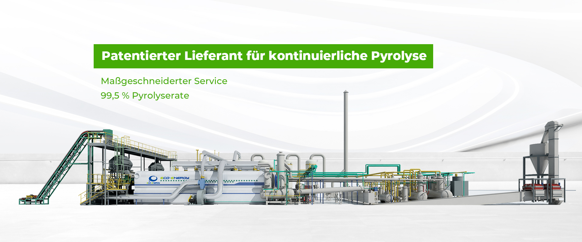 Pyrolyseanlage, Abfallrecyclinganlage, Recycling von Kunststoffabfällen ...